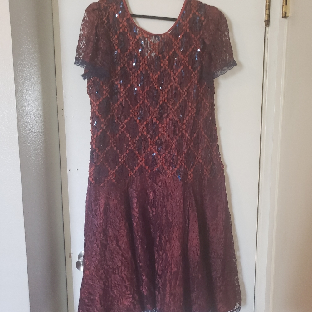 After dark size 26W dress Rust and Navy colors